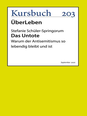 cover image of Das Untote